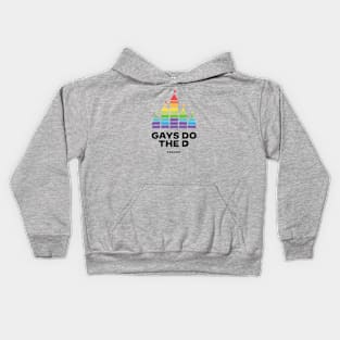 Gays Do the D Logo (Black Text) Kids Hoodie